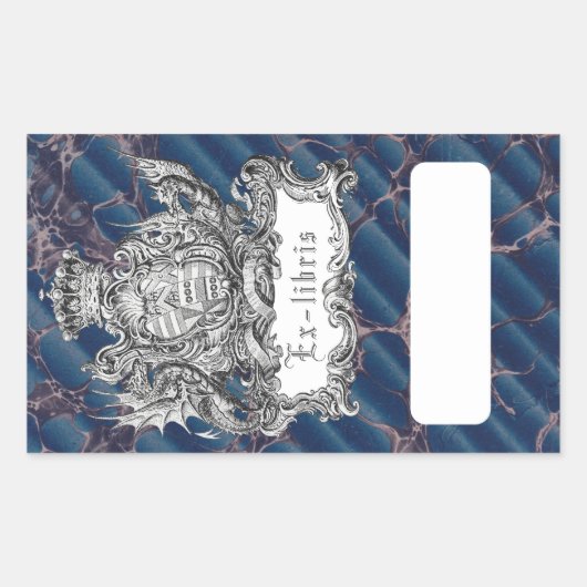Crown & Dragon Bibliophile Rechteckiger Aufkleber (Vorderseite)