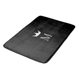 Crown Elegant Monogram Muster Schwarz-Weiß Badematte