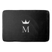 Crown Elegant Monogram Muster Schwarz-Weiß Badematte (Vorderseite)