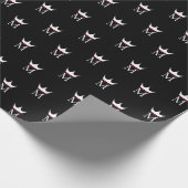 Crown Elegant Monogram Schwarz-weiß Red Pattern Geschenkpapier (Ecke)