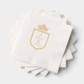 Crown Familienwappen 2 Initial Wedding Monogram #2 Servietten Mit Folie (Insitu (Gestapelt))
