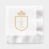 Crown Familienwappen 2 Initial Wedding Monogram #2 Servietten Mit Folie (Vorderseite)