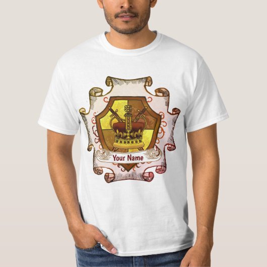 Crown Familienwappen Surname T - Shirt (Vorderseite)