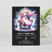 Crown Fantasy Princess Birthday Einladung (Stehend Vorderseite)
