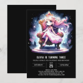 Crown Fantasy Princess Birthday Einladung (Vorne/Hinten)