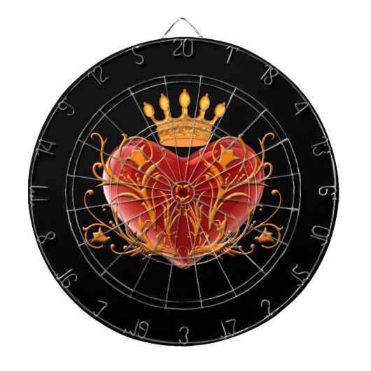 Crown Filigree Heart Dart Board Dartscheibe (vorne)