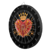 Crown Filigree Heart Dart Board Dartscheibe (Vorderseite rechts)