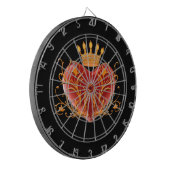 Crown Filigree Heart Dart Board Dartscheibe (Vorderseite Links)