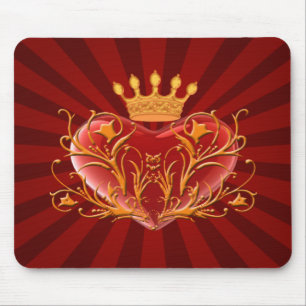 Crown Filigree Heart Mouse Pad Mousepad