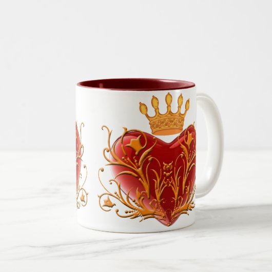 Crown Filigree Heart Tasse (VorderseiteRechts)
