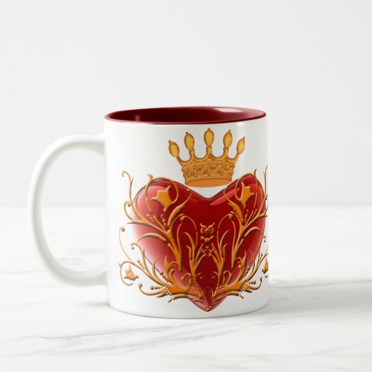 Crown Filigree Heart Tasse (Links)