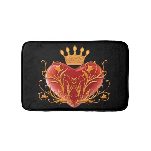 Crown Filigree Herz Bath Mat Badematte (Vorderseite)