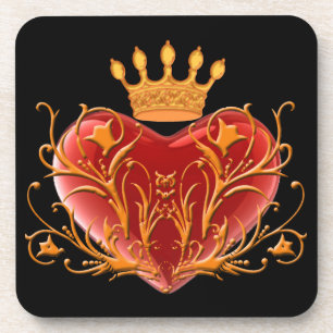Crown Filigree Herz Untersetzer