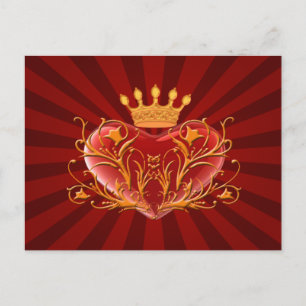 Crown Filigree Herzpostkarte Postkarte
