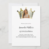 Crown Foto Quinceanera Einladung (Vorderseite)