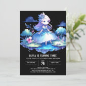 Crown Fun Princess Birthday Einladung (Stehend Vorderseite)