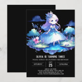 Crown Fun Princess Birthday Einladung (Vorne/Hinten)