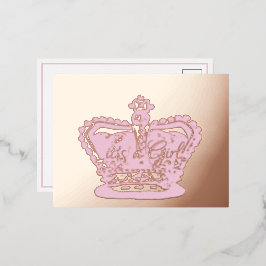 Crown | Goldkrone ist eine Geburtsankündigung eine Folie Einladungspostkarte