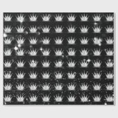 Crown Gray Silver Princess Black Spark Geschenkpapier (Flach)