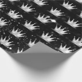 Crown Gray Silver Princess Black Spark Geschenkpapier (Ecke)