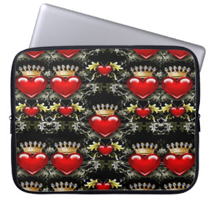 Crown Jewel Hearts Muster Laptop-Sieb Laptopschutzhülle