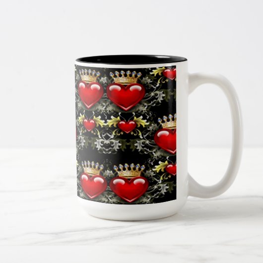 Crown Jewel Hearts Pattern Tasse (Rechts)
