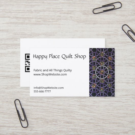 Crown Jewels Quilt Voll anpassbare Biz Cards Visitenkarte (Vorderseite/Rückseite Beispiel)