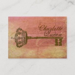 Crown & Key Vintage-Stil elegante Visitenkarten Visitenkarte