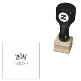Crown King Mustache Barbershop-Logo Gummistempel