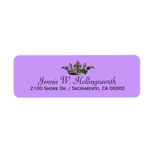 Crown Lavender Girly Rücksendeadresse (Vorne)