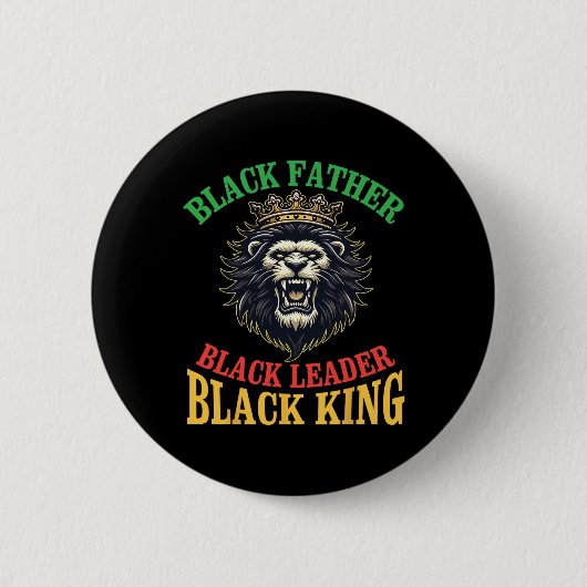 Crown Lion Black Vater Black Leader Black King Da Button (Vorderseite)