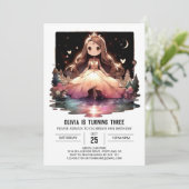 Crown Minimalistisch Princess Birthday Einladung (Stehend Vorderseite)