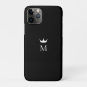 Crown Monogram Black and White Case-Mate iPhone Hülle (Rückseite)
