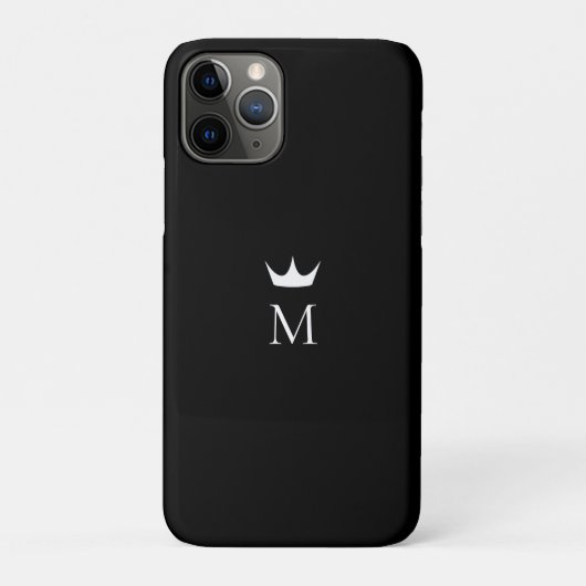Crown Monogram Black and White Case-Mate iPhone Hülle (Rückseite)