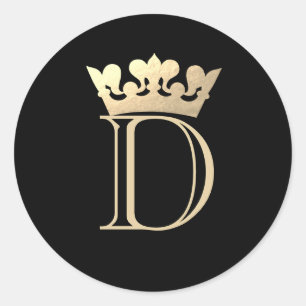 Crown Monogram Runder Aufkleber