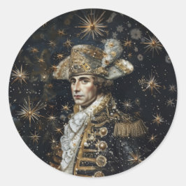 Crown Napoleon - Round Stickers for Stationery
