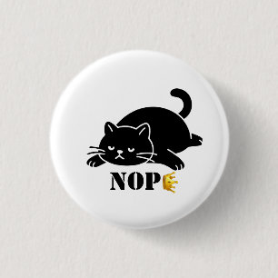 Crown NOPE Schwarze Katze Lustig für Katzenliebhab Button