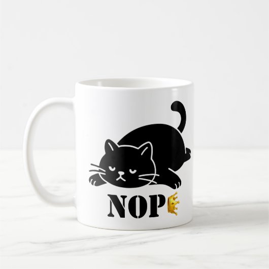Crown NOPE Schwarze Katze Lustig für Katzenliebhab Kaffeetasse (Links)