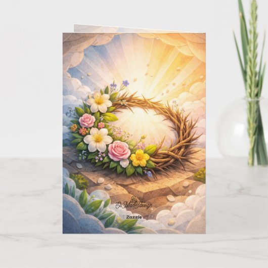 Crown of Thorns Vertical Folded Easter Card Karte (Rückseite)