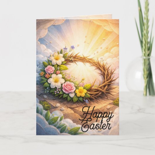 Crown of Thorns Vertical Folded Easter Card Karte (Vorderseite)