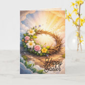 Crown of Thorns Vertical Folded Easter Card Karte (Gelbe Blume)