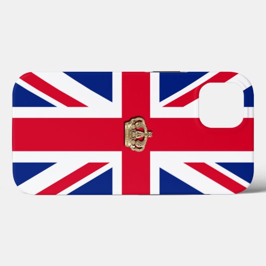 Crown on Patriotic British Union Jack Flag Case Ma (Rückseite (Horizontal))