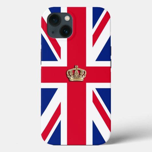 Crown on Patriotic British Union Jack Flag Case Ma (Rückseite)