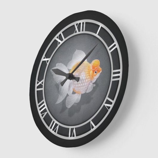 Crown Pearlscale Goldfish Große Wanduhr (Winkel)