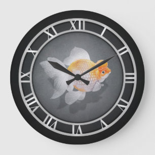 Crown Pearlscale Goldfish Große Wanduhr