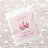 Crown Pink Fairytale Princess Birthday Vielen Dank Geschenktütchen