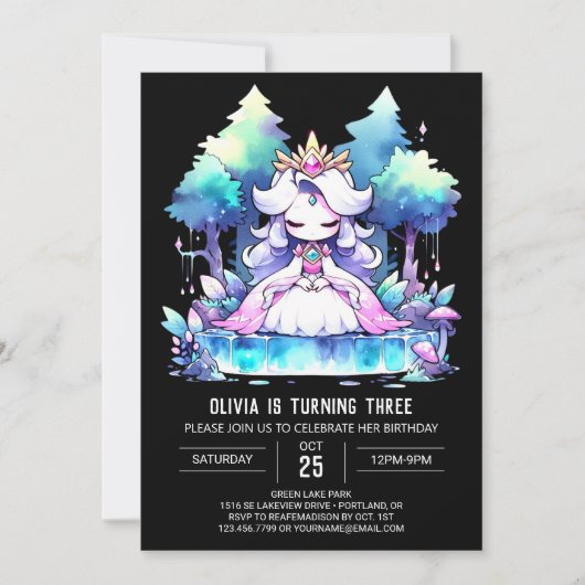 Crown Princess Birthday Einladung (Vorderseite)