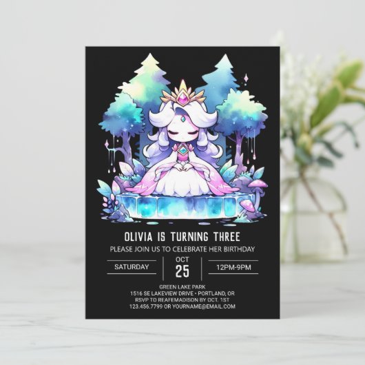 Crown Princess Birthday Einladung (Stehend Vorderseite)