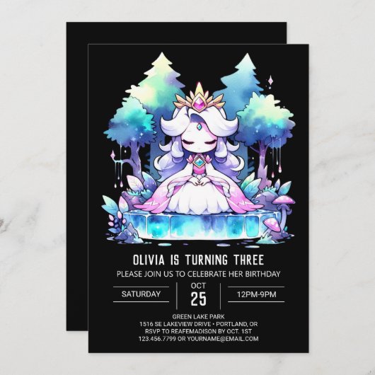 Crown Princess Birthday Einladung (Vorne/Hinten)