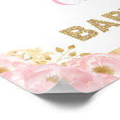 Crown Princess Blush Bloral Baby Dusche Willkommen Poster (Ecke)